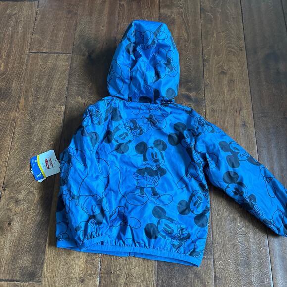 Disney Mickey Mouse Lightweight Jacket Spring Blue NEW Boys 3T Hooded NEW - Picture 7 of 7